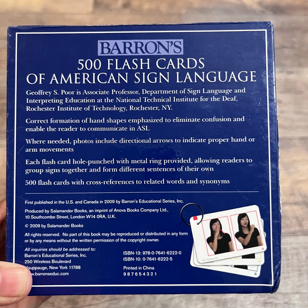 Barron's 500 Flash Cards of American Sign Language ASL Geoffrey S Poor 2009 - Picture 2 of 5
